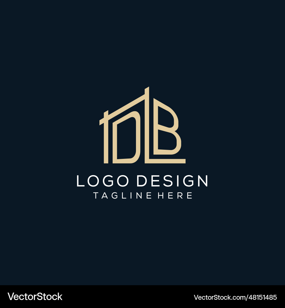 Initial db logo clean and modern architectural vector image