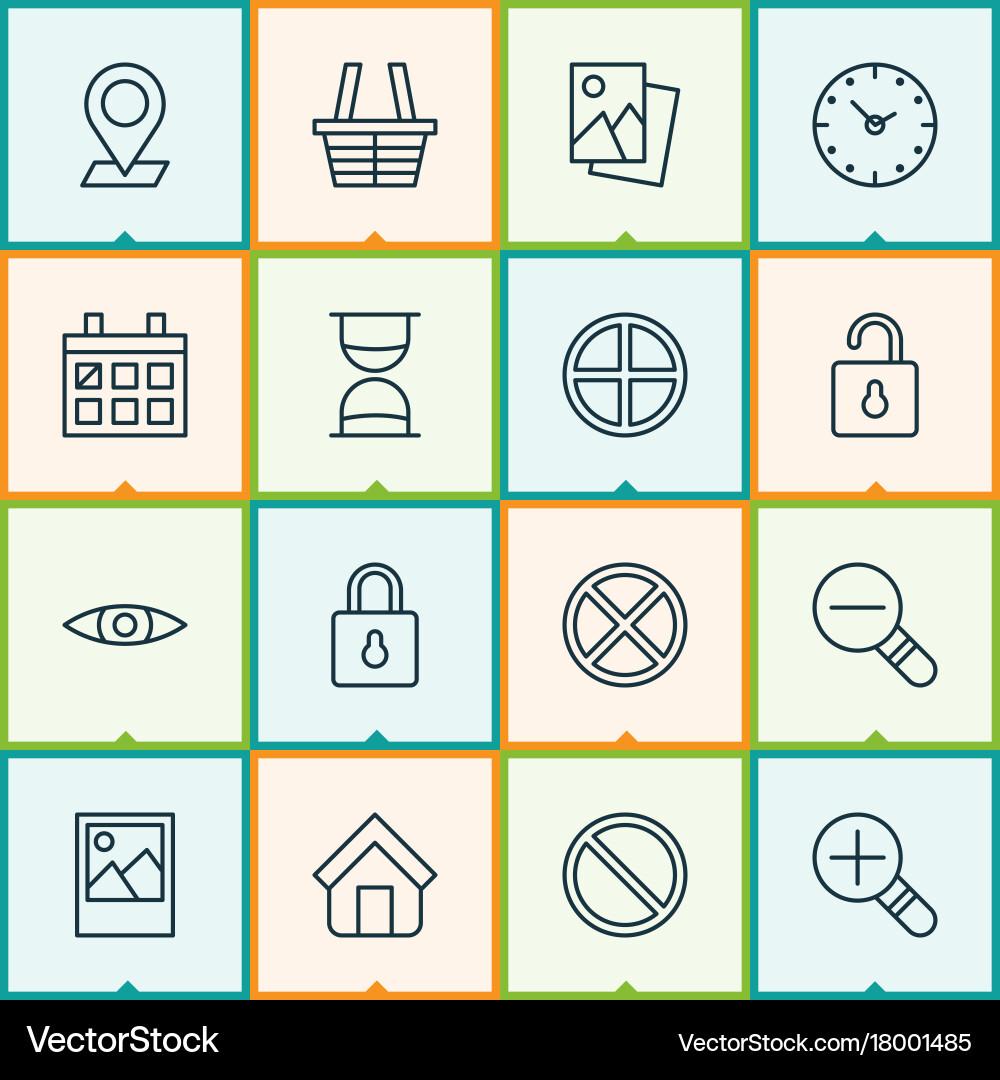 Internet icons set collection of obstacle unlock vector image