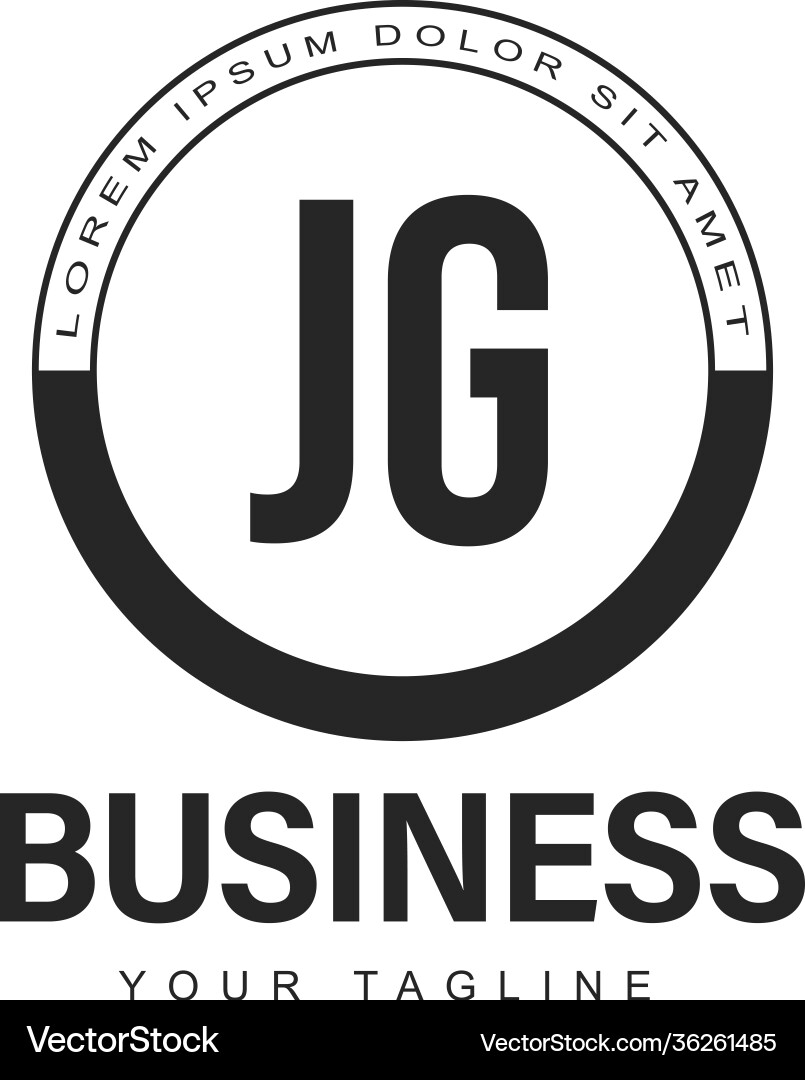 Jg initial a logo design with abstract style Jg initial a logo design with abstract style vector image