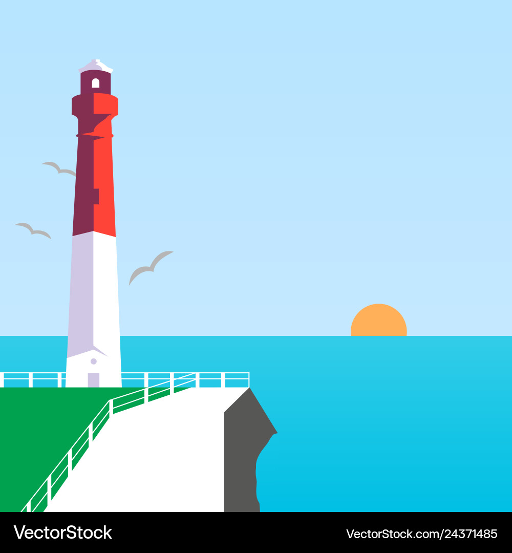 Leuchtturm in der Seesonne Leuchtturm in der Seesonne vektorbild