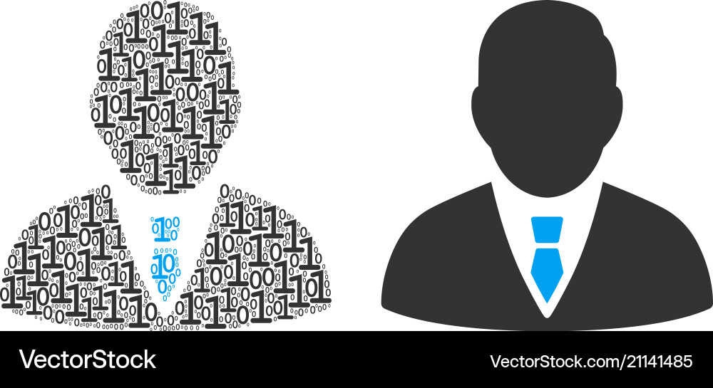 Manager mosaic of binary digits Manager mosaic of binary digits vector image