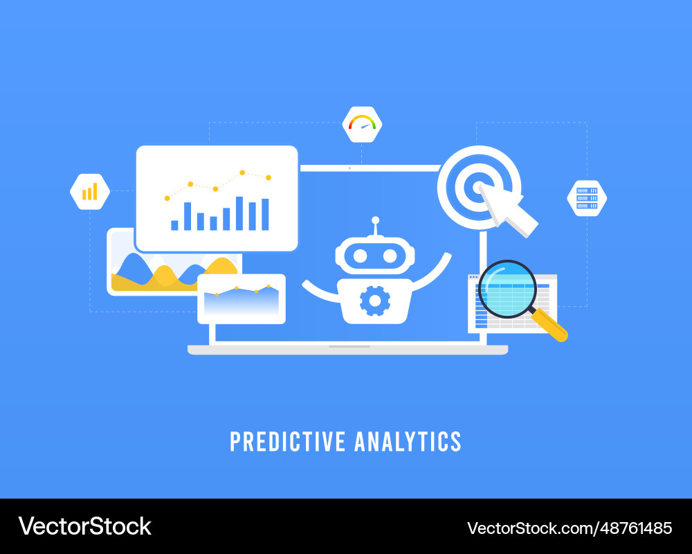 Marketing predictive analytics concept ml vector image