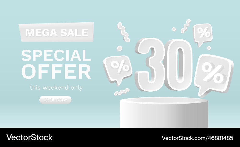 Mega Verkauf Sonderangebot 30 aus Banner Zeichen Mega Verkauf Sonderangebot 30 aus Banner Zeichen vektorbild