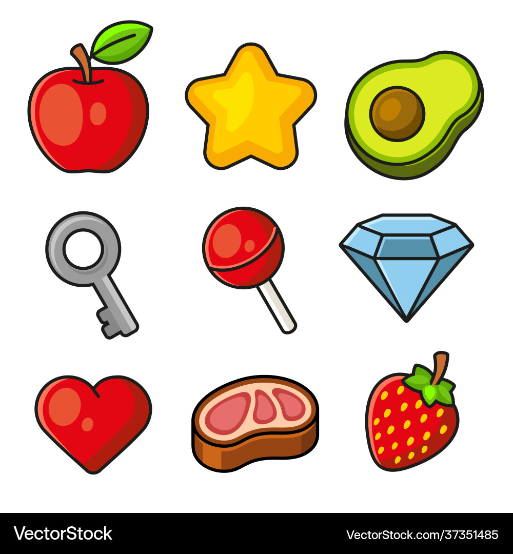 Minimalist Object Icon Set Vector Image