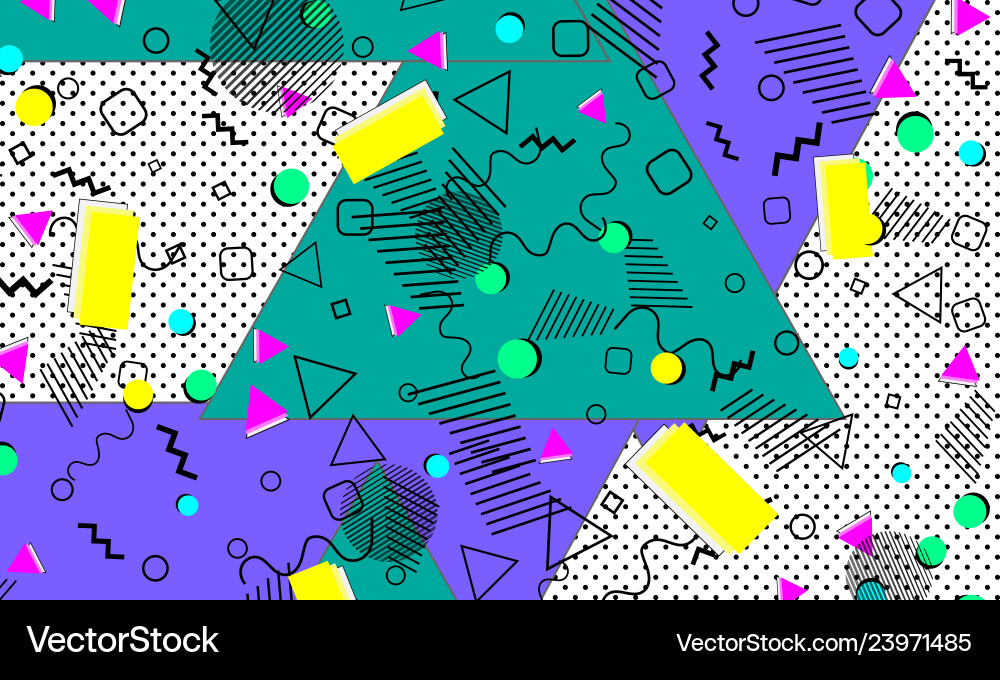 Pop art color background memphis pattern Pop art color background memphis pattern vector image