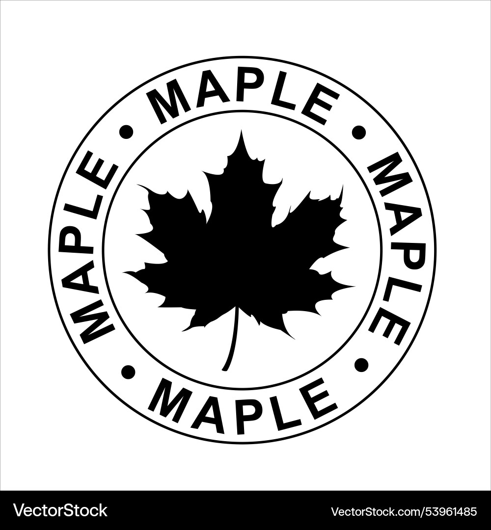 Print with the image of a maple leaf design vector image