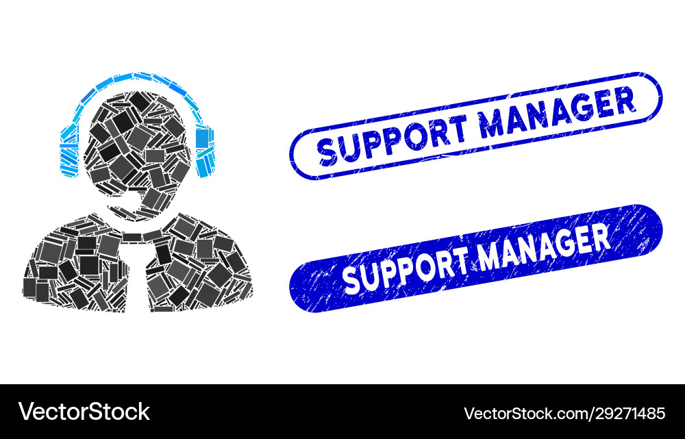 Rectangle mosaic support manager with textured Rectangle mosaic support manager with textured vector image