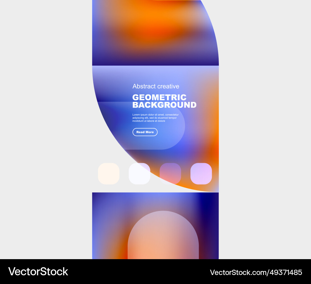 Round triangle and square composition Round triangle and square composition vector image