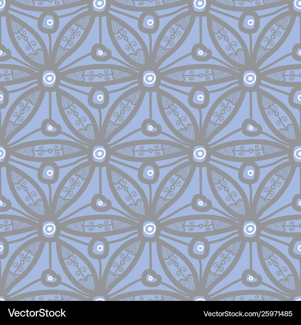 Seamless pattern design with hexagonal lace motif vector image