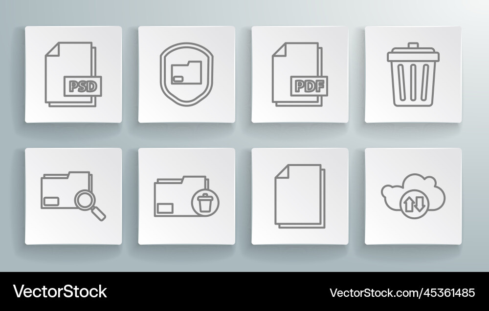 Set line search concept with folder document Set line search concept with folder document vector image