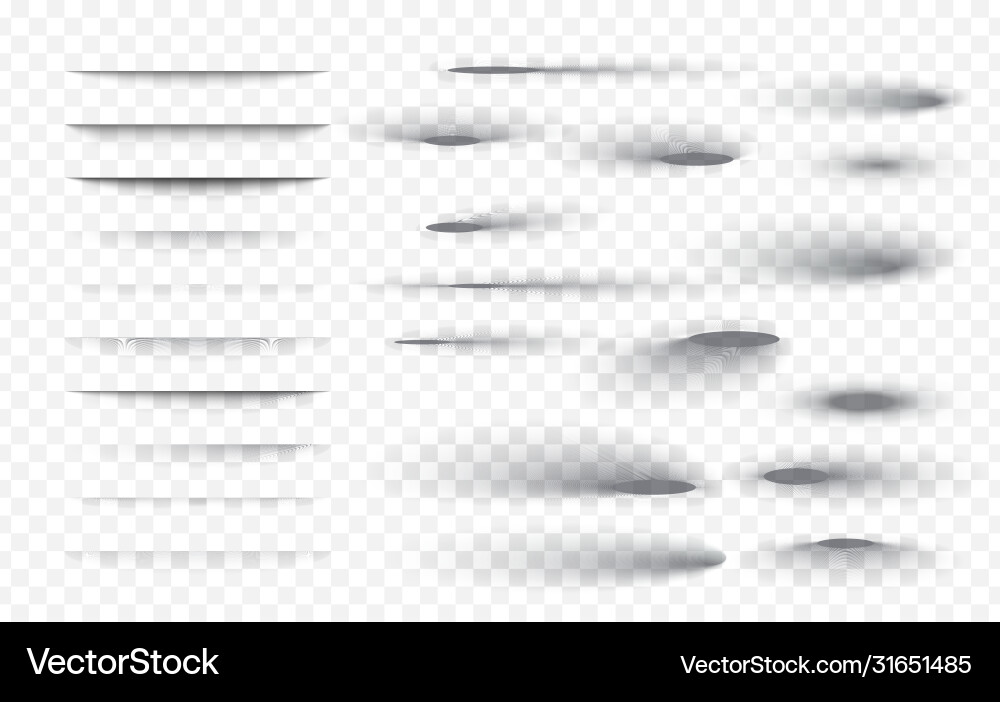 Set transparent shadow with soft edges Set transparent shadow with soft edges vector image