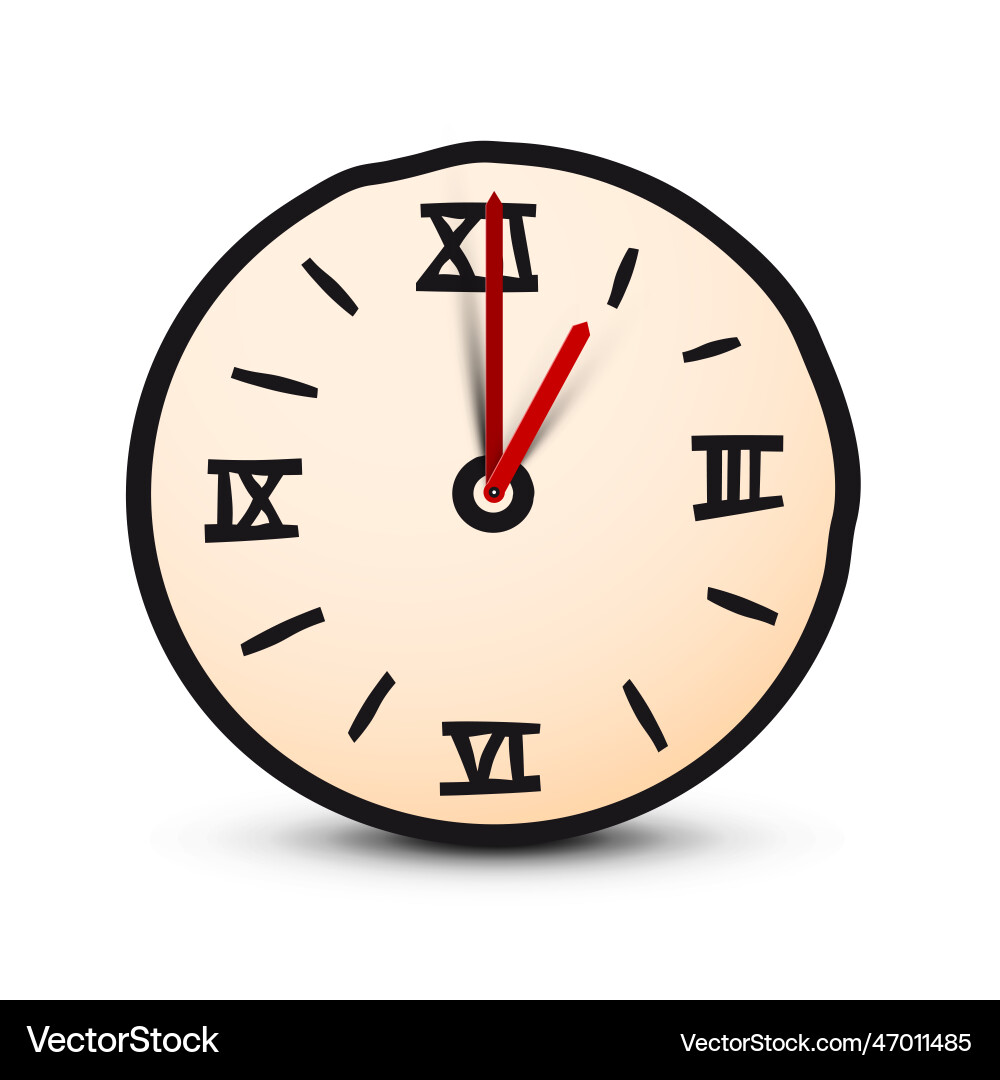 Simple clock icon with roman numbers - time symbol Simple clock icon with roman numbers - time symbol vector image
