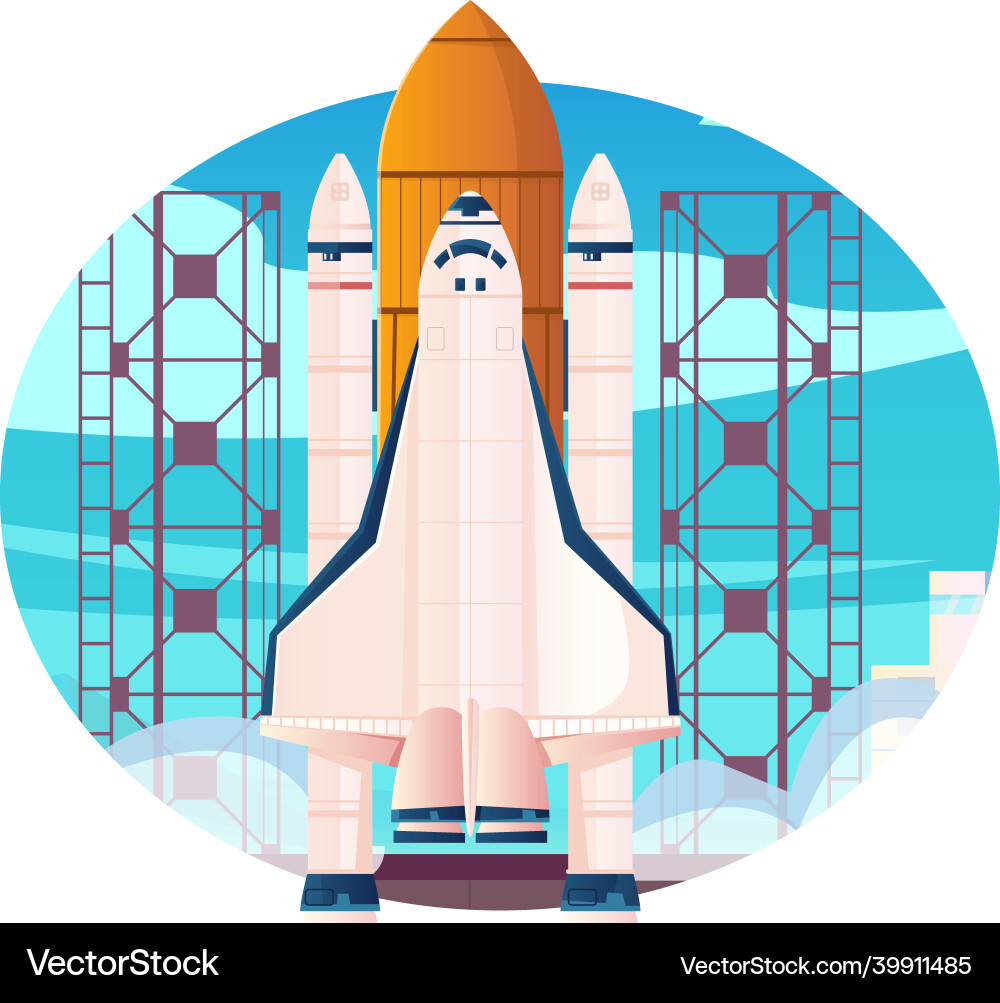 Space shuttle launch composition Royalty Free Vector Image
