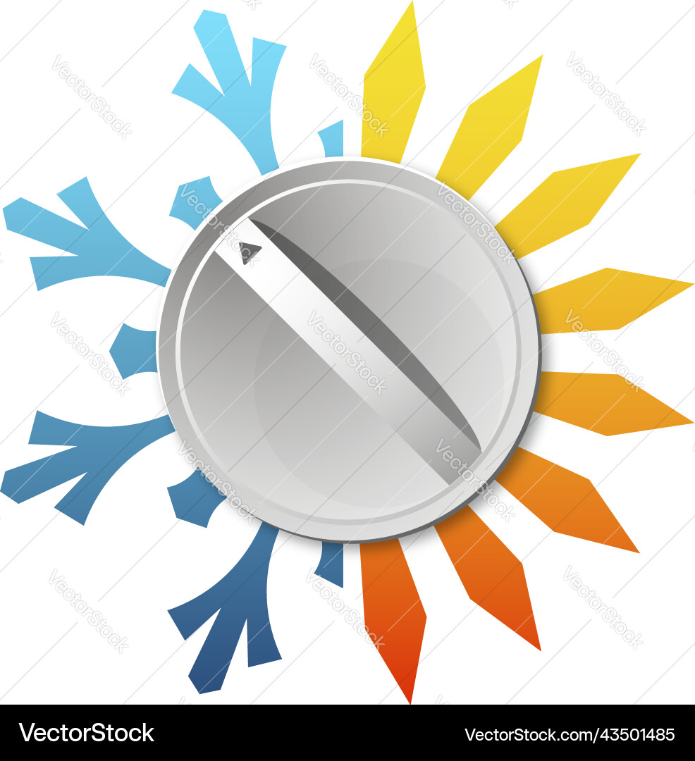 Sun snowflake and air temperature controller Sun snowflake and air temperature controller vector image