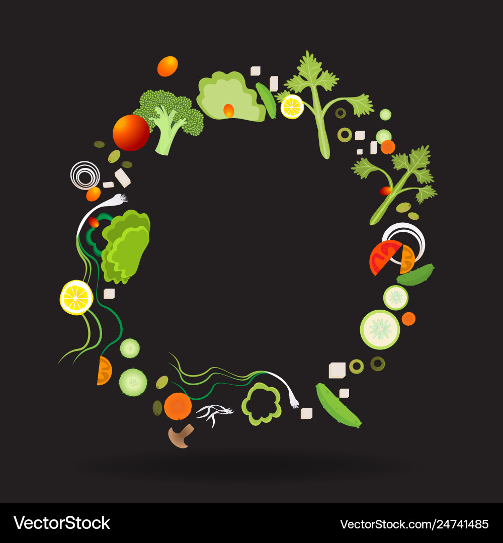 Vegetable pattern frame for web and print Vegetable pattern frame for web and print vector image
