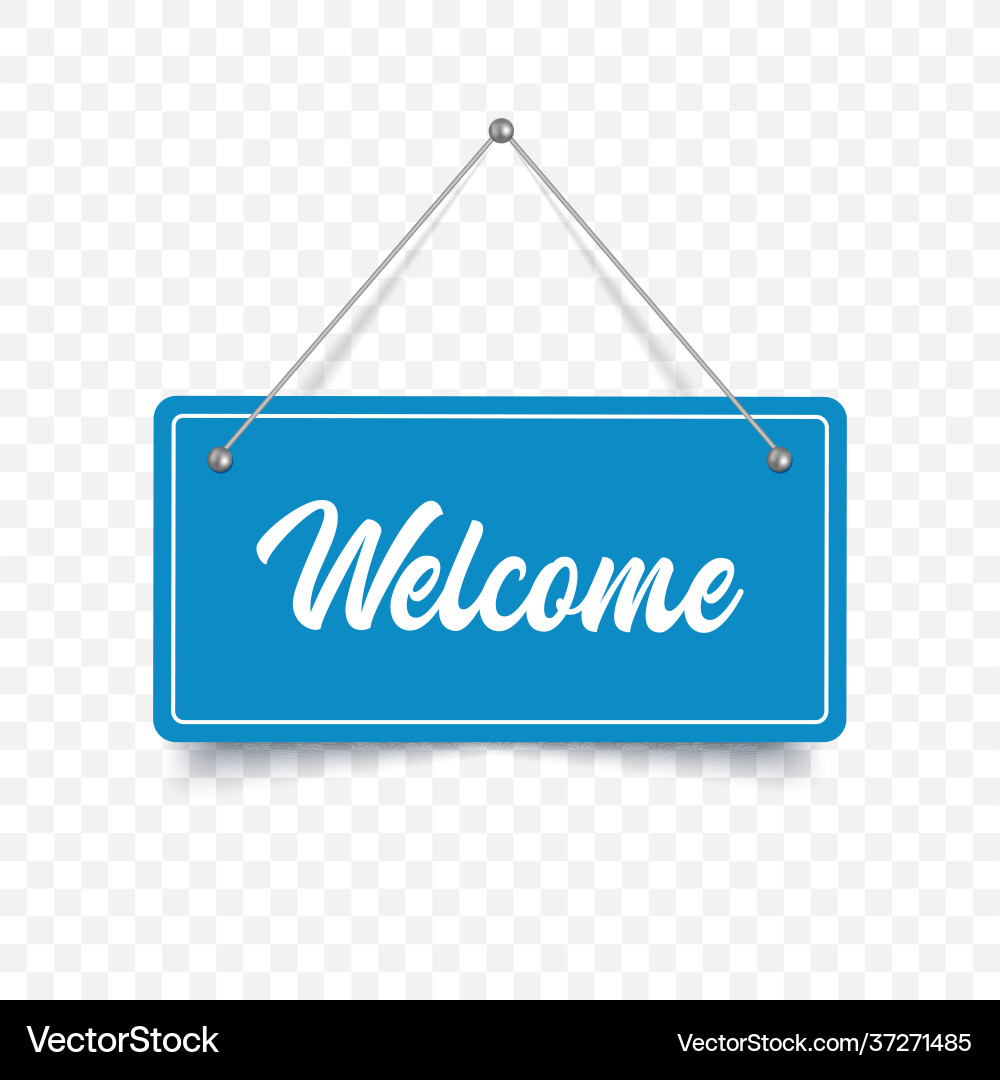 Welcome sign isolated Royalty Free Vector Image