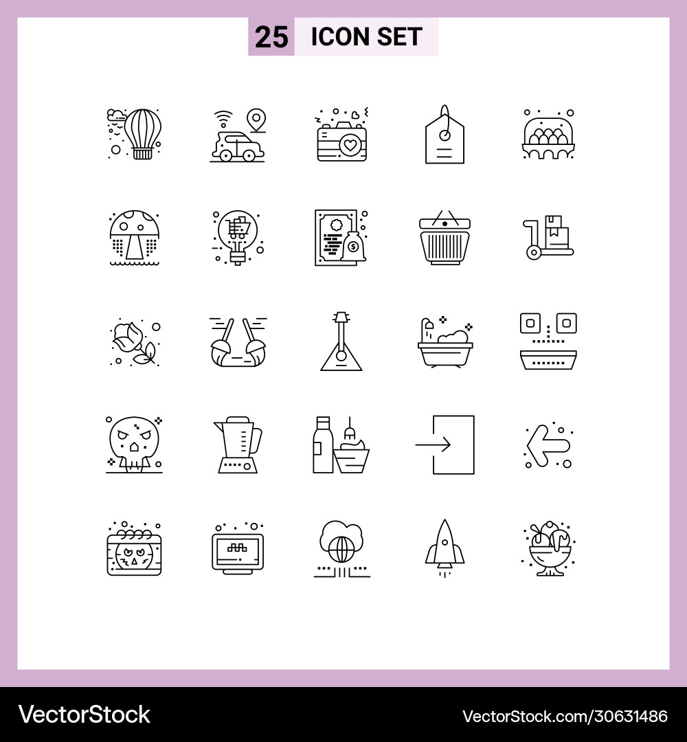 25 universal lines set for web and mobile Vector Image