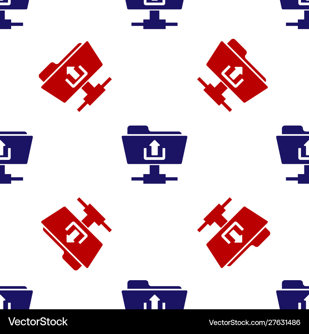 Blue and red ftp folder upload icon isolated Blue and red ftp folder upload icon isolated vector image
