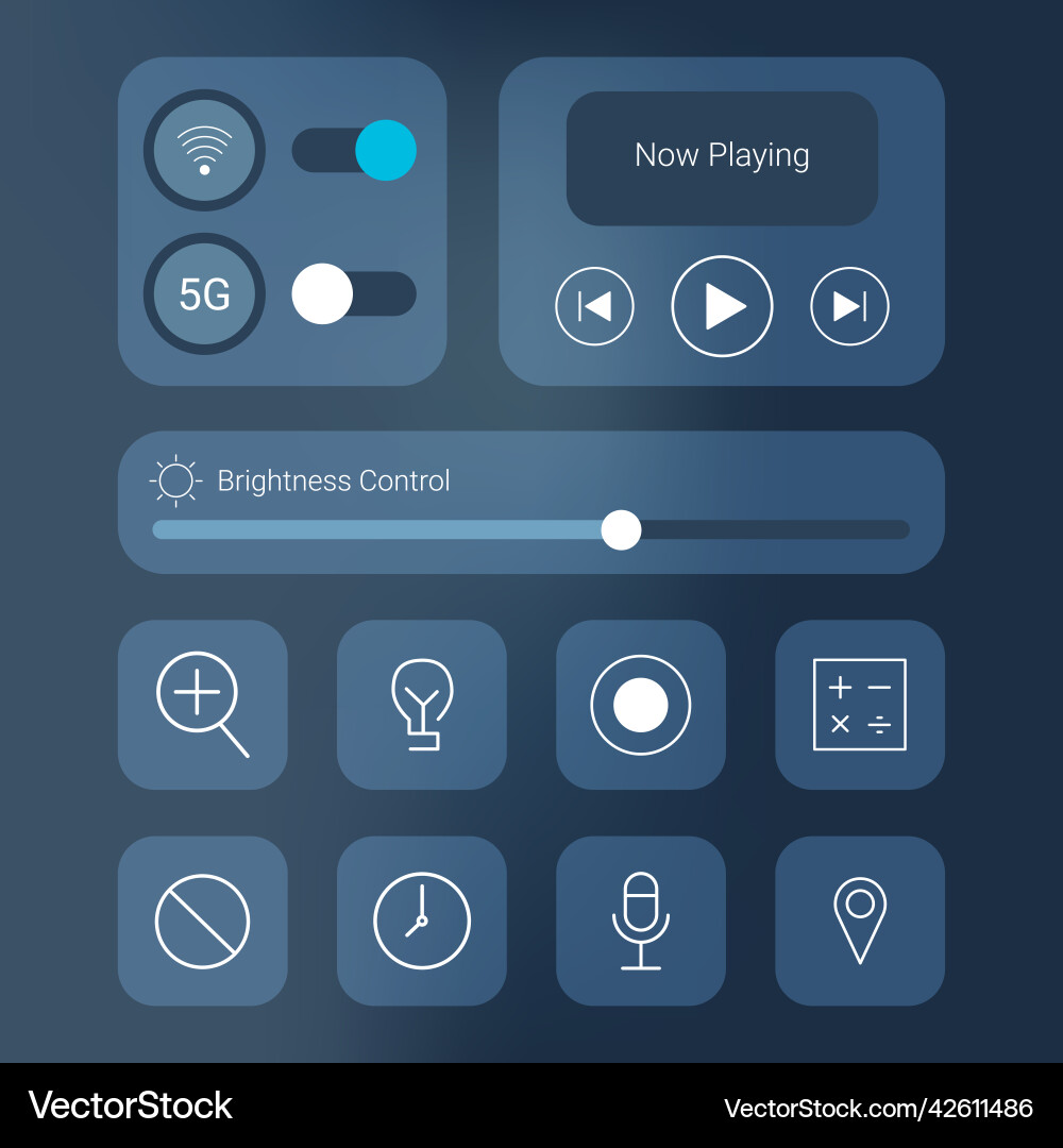 Control center user interface set template vector image