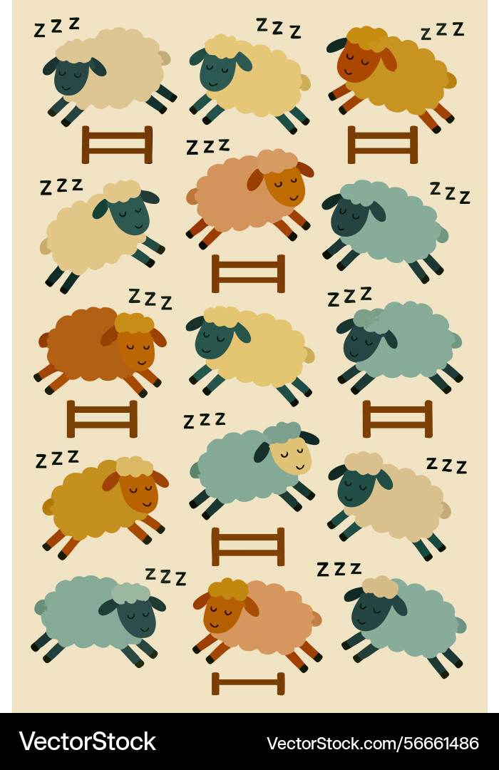 Counting sheep print design Vector Image