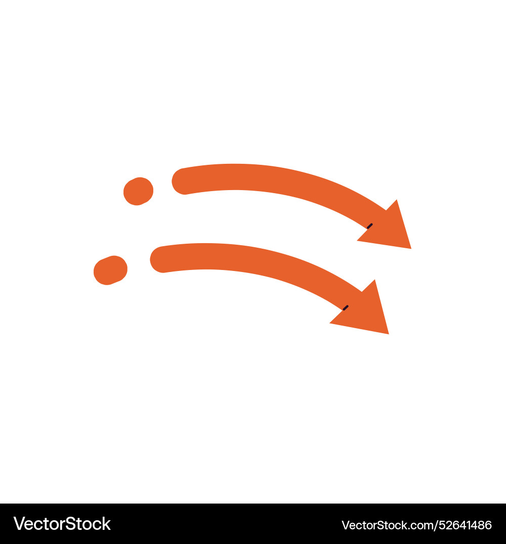 Curved lines with dots pointing twist turn Curved lines with dots pointing twist turn vector image