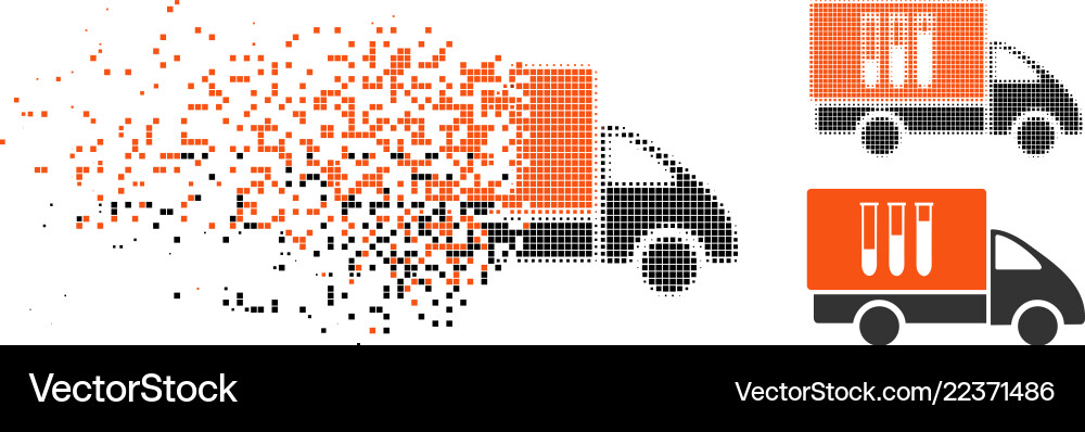 Disintegrating pixel halftone analysis delivery Disintegrating pixel halftone analysis delivery Vector Image
