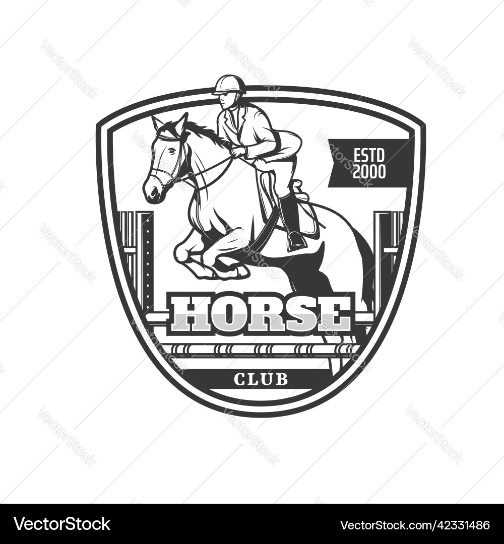 Equestrian sport club icon horse racing tournament Equestrian sport club icon horse racing tournament vector image