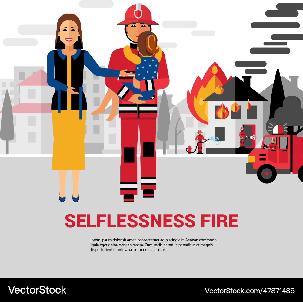 Firefighter rescuing child Vector Image