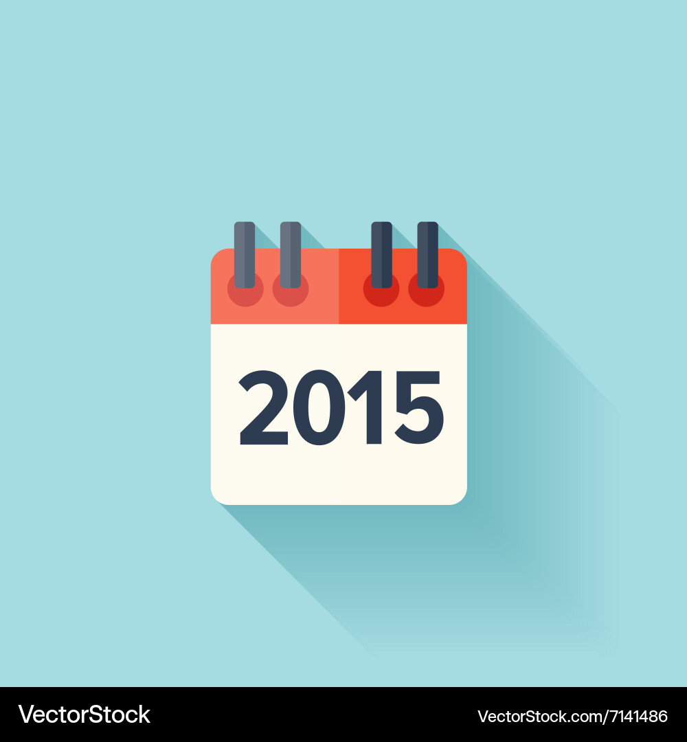Flat calendar icon date and time background new vector image