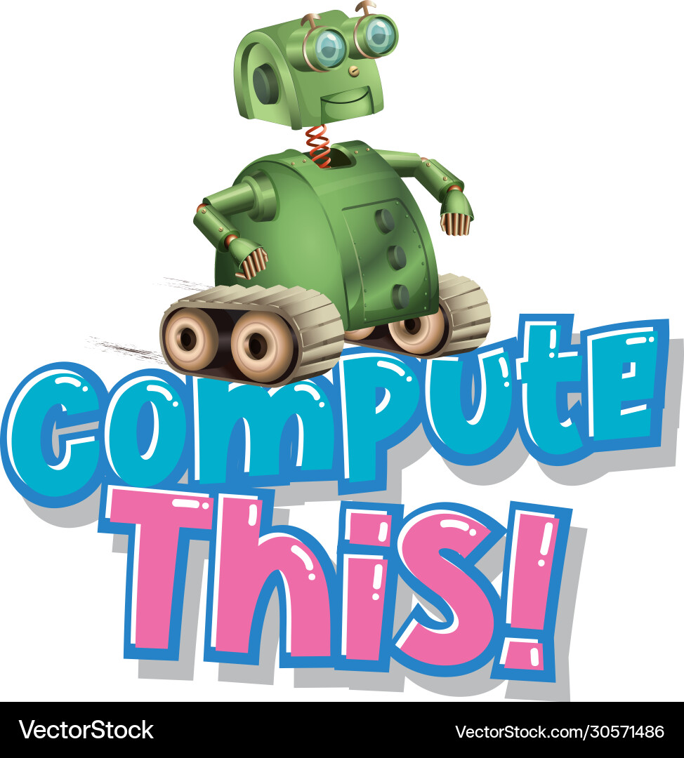 Font design for word compute this with green Vector Image