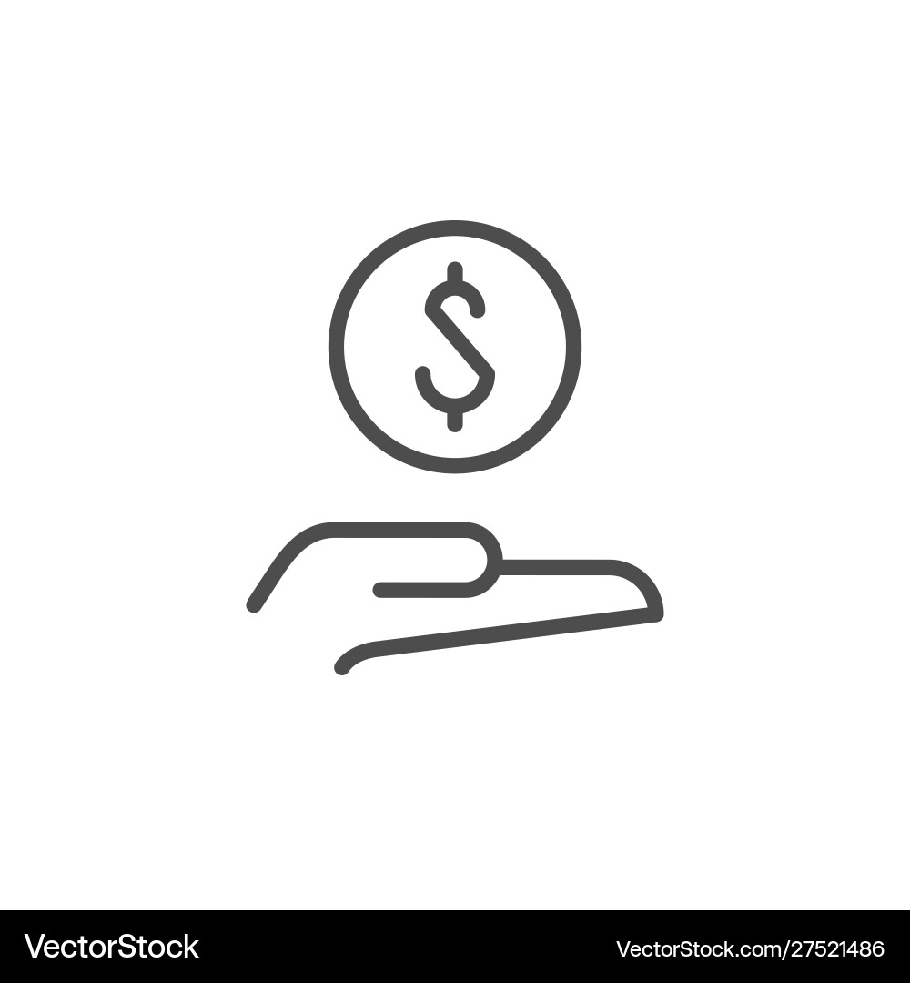 Giving money line outline icon Giving money line outline icon vector image