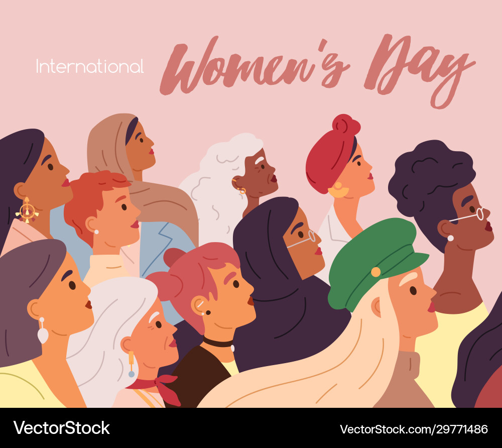 International womens day greeting card or flyer International womens day greeting card or flyer vector image