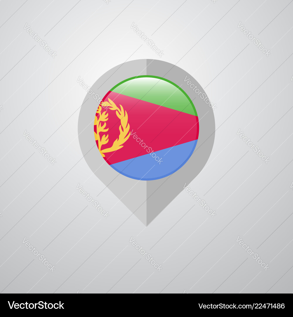 Karten-Navigationszeiger mit eritrea Flag Design vektorbild