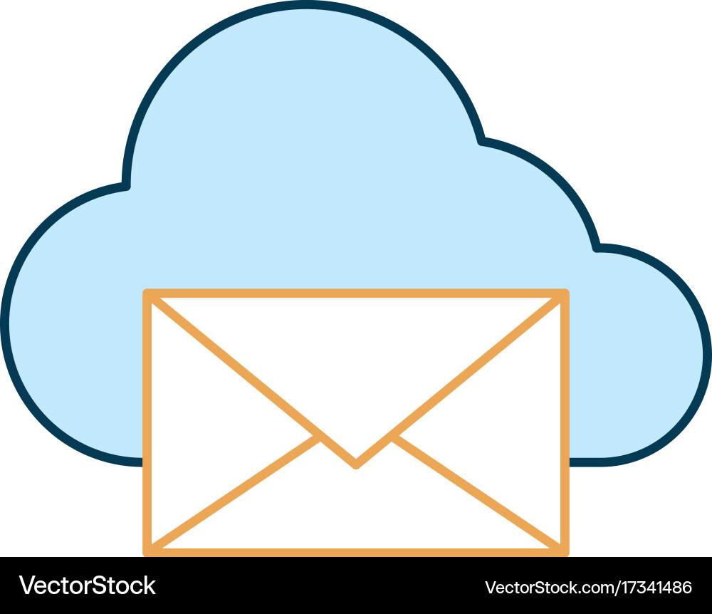 Mail envelope with cloud computing vector image
