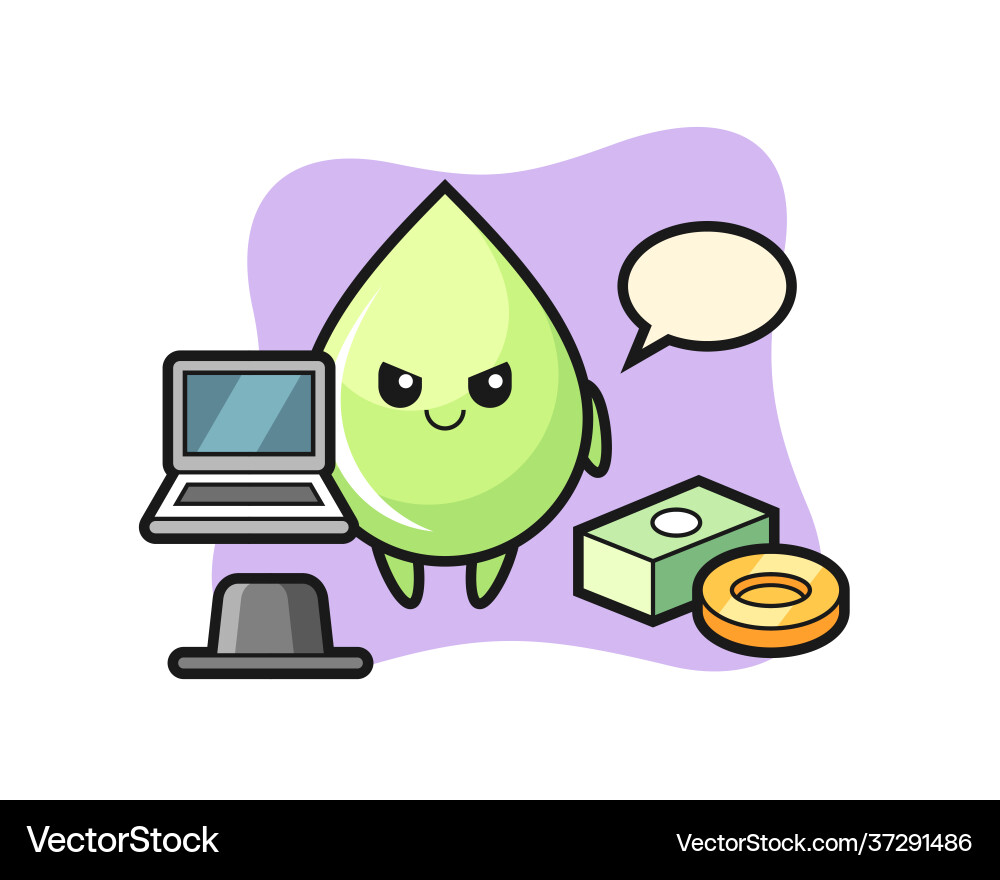 Mascot melon juice drop as a hacker Vector Image