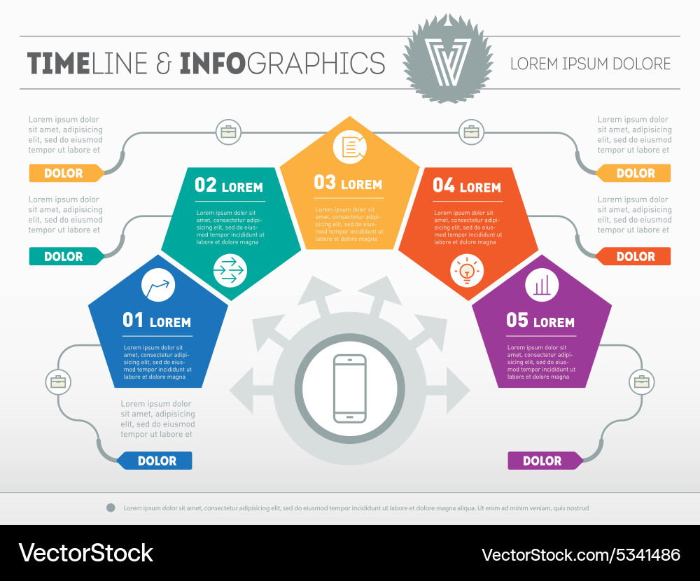 Part of the report with logo and icons set vector image