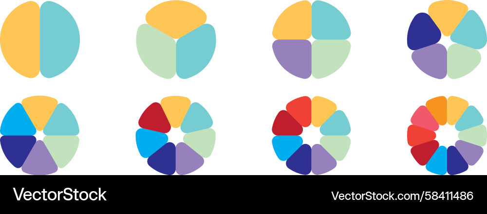 Pie Chart Segmented Icon Vector Image