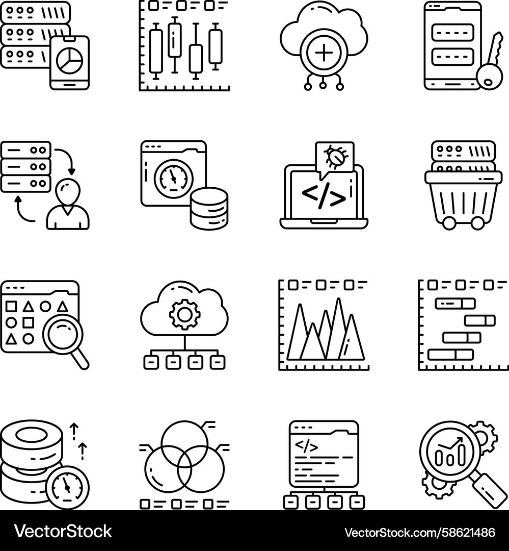 Set of db linear icons Vector Image