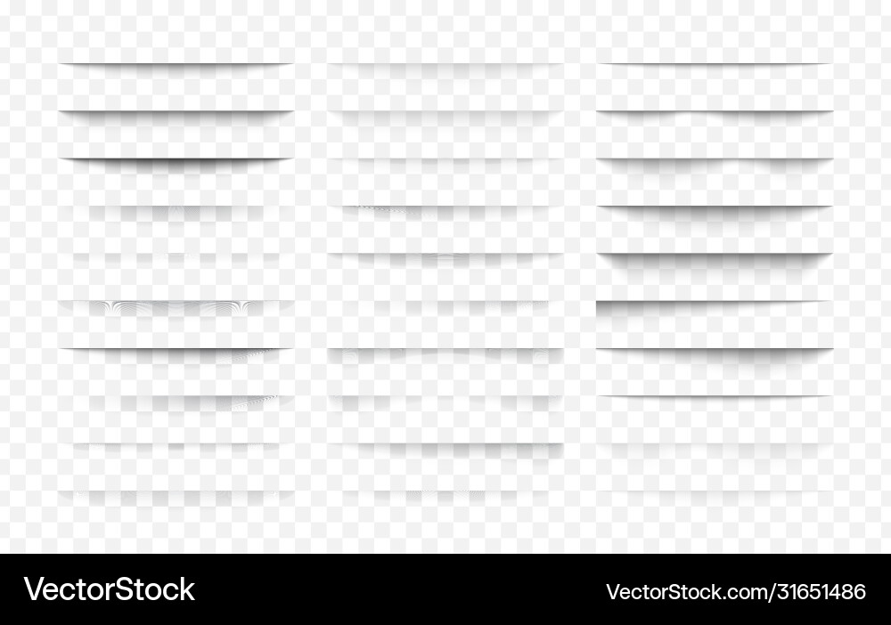 Set transparent shadow with soft edges Set transparent shadow with soft edges vector image