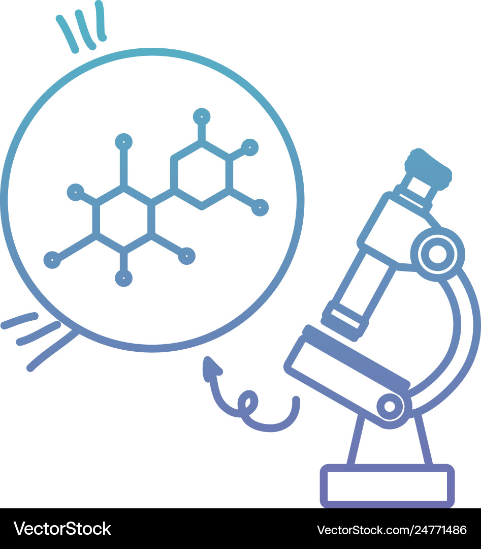 Structure molecular with microscope Structure molecular with microscope Vector Image