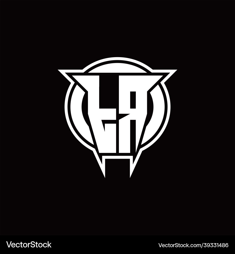 Tr logo monogram with circle rounded shape design vector image