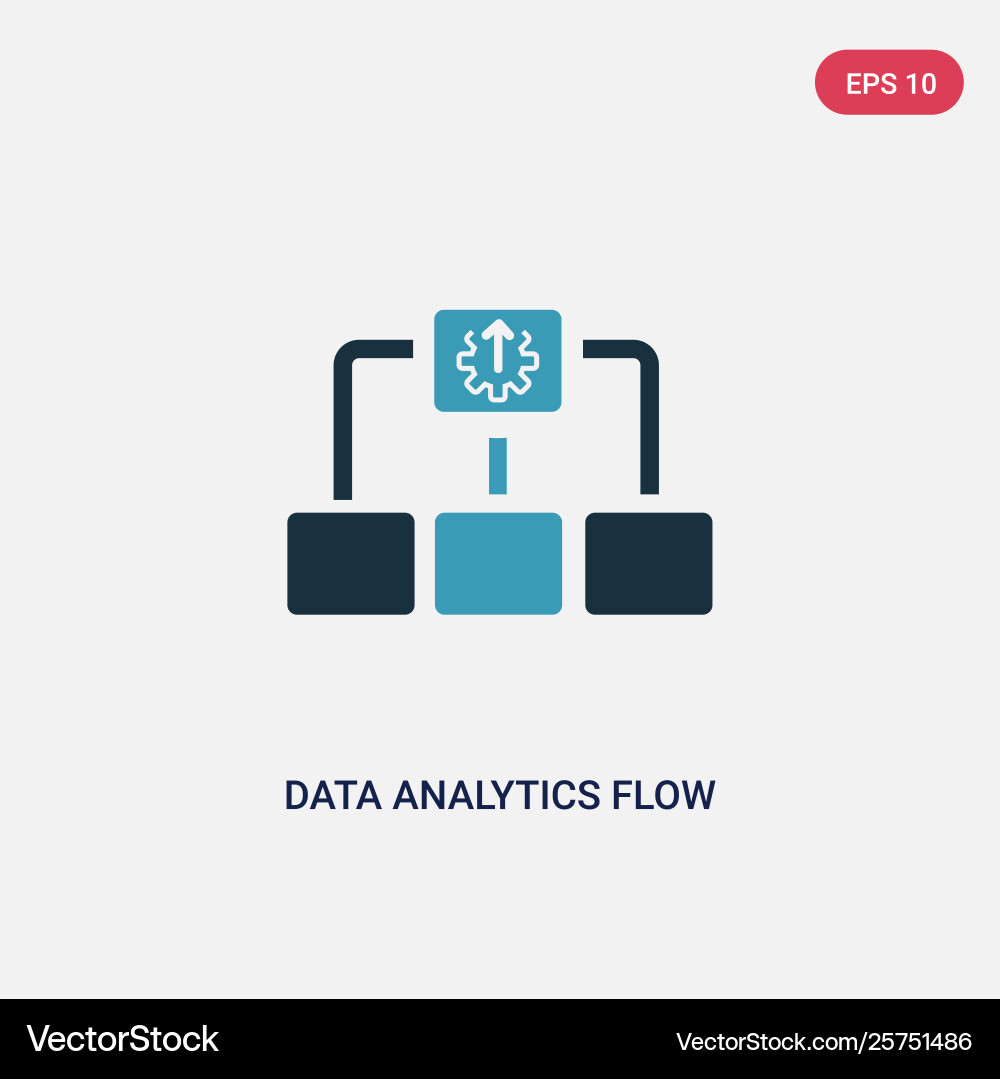 Two color data analytics flow chart icon from Two color data analytics flow chart icon from Vector Image