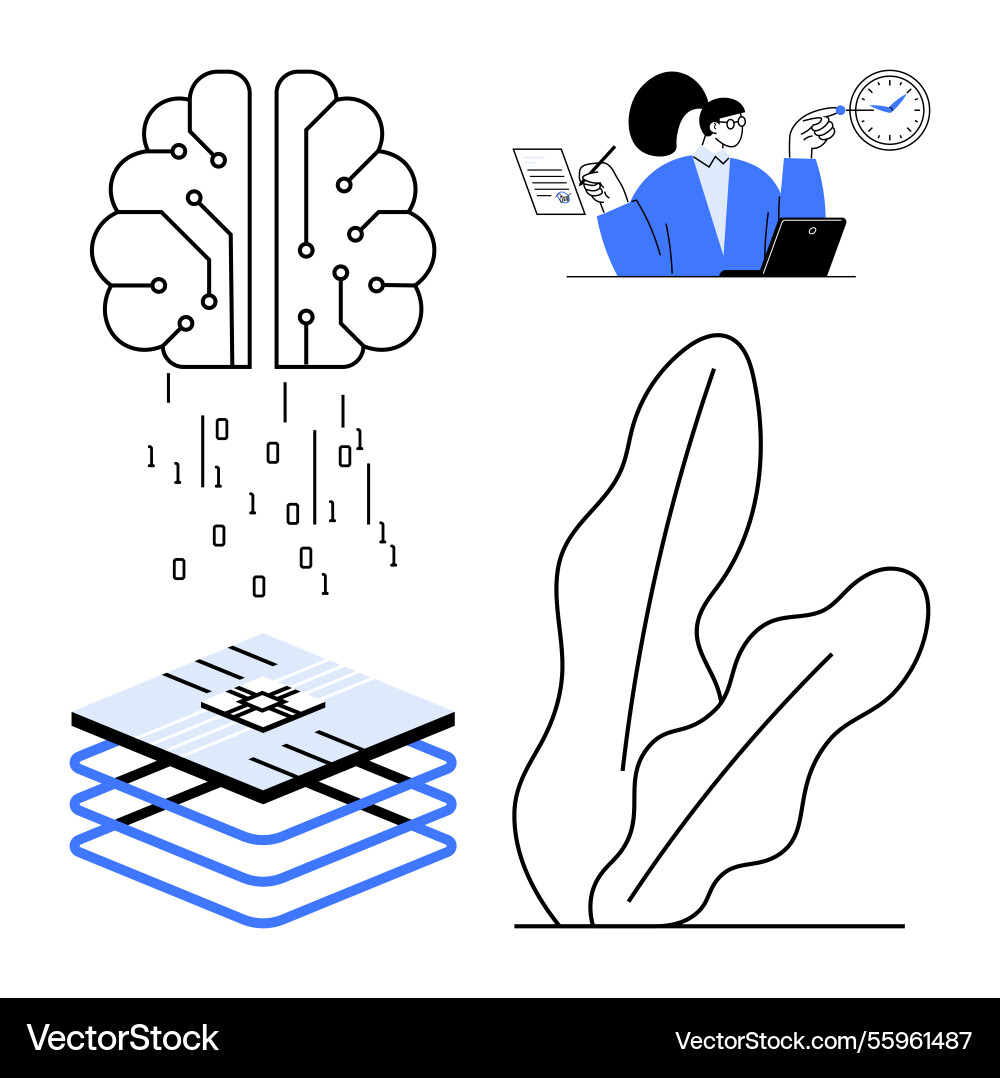 Artificial intelligence data processing Artificial intelligence data processing vector image