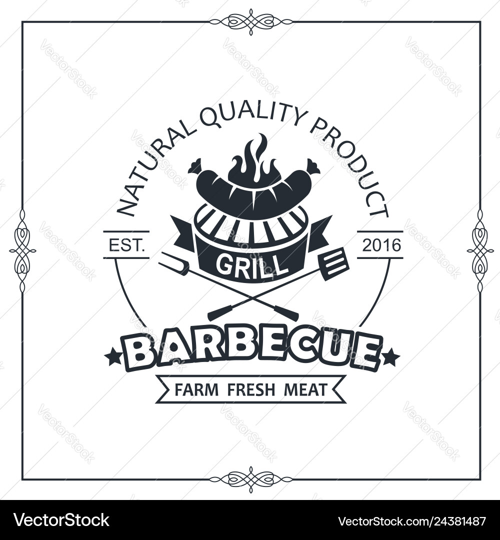 Barbecue grill emblem Vector Image