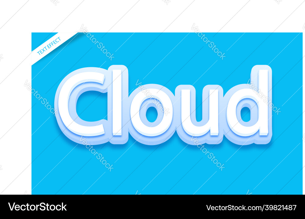 Cloud sky text effect design Vector Image