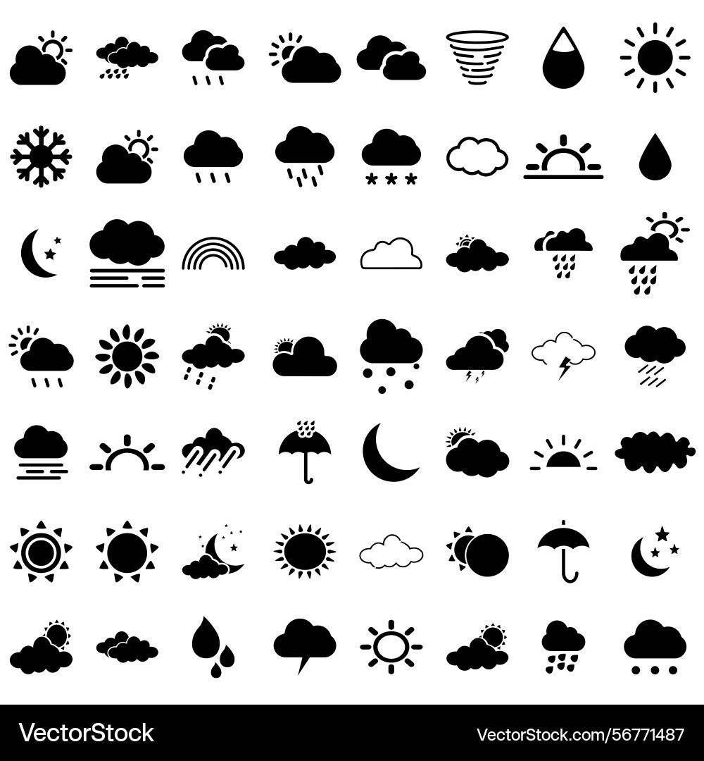 Clouds icons set of in different form vector image