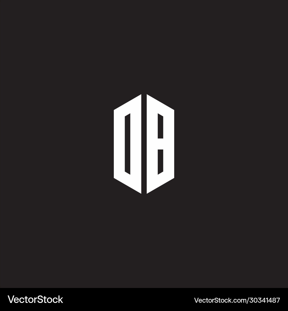 Db logo monogram with hexagon shape style design Db logo monogram with hexagon shape style design vector image