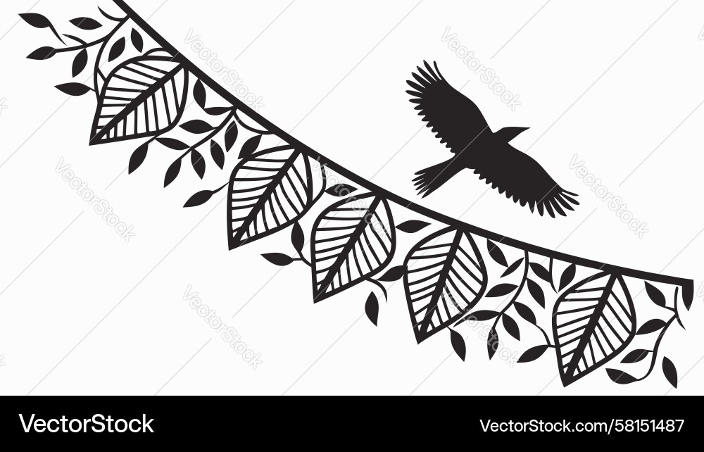 Dynamic Bird with Bunting Flags Vector Image