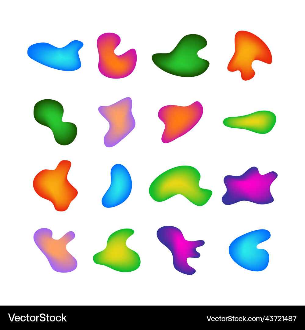 Gradient liquid blob shapes vector image