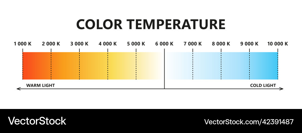 Light color temperature scale kelvin Light color temperature scale kelvin vector image
